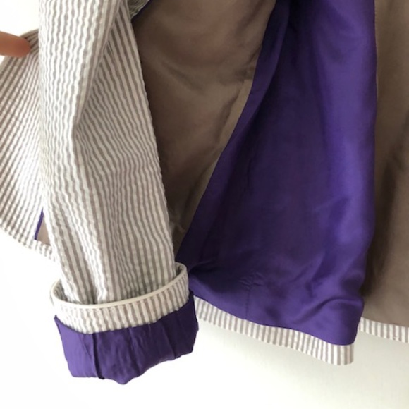 Mexx seersucker grey-taupe pinstripe blazer jacket - Picture 7 of 9